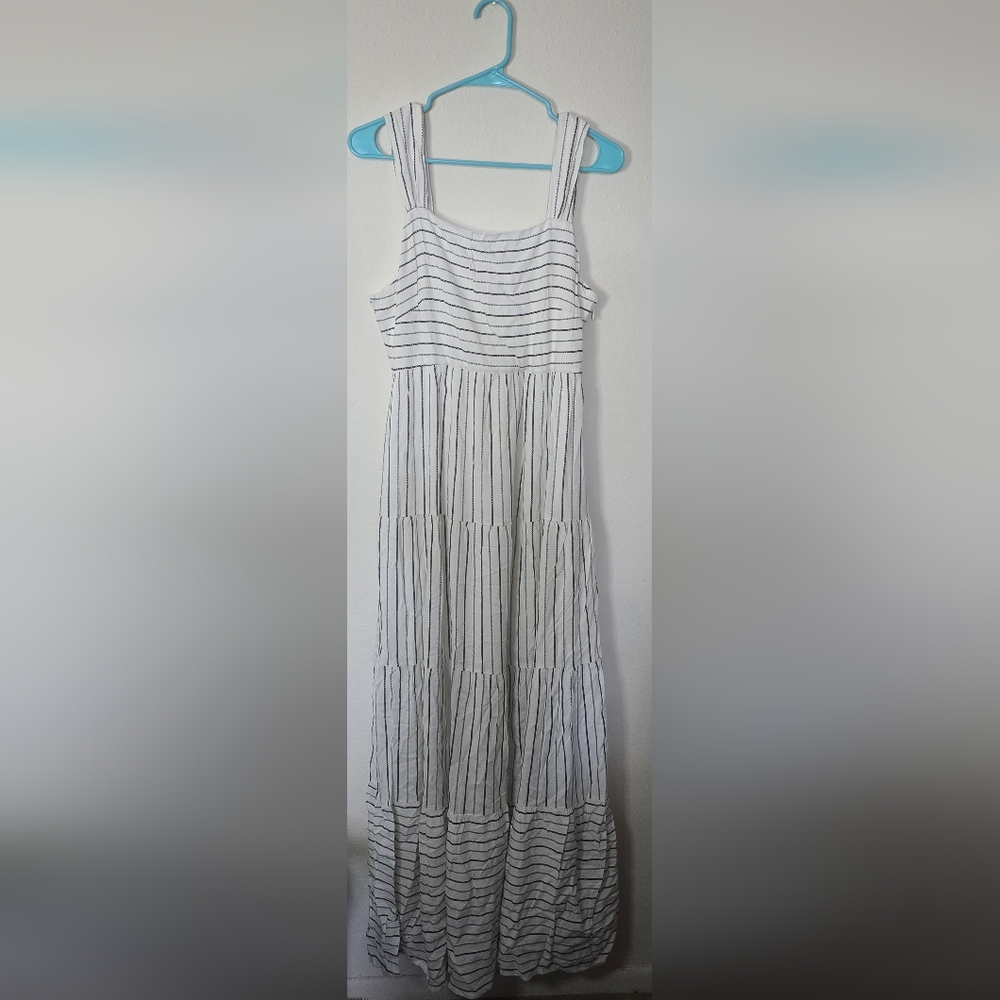 Savanna Jane Striped Casual Minimalist Maxi Dress Boho Sleeveless New Medium